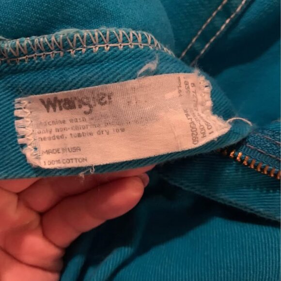 Vintage 100% Cotton Turquoise Wrangler Jeans - Picture 4 of 15